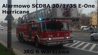 TRĄBYStraż Pożarna Alarmowo 306W52  EOne Hurricane SD 30 z JRG 6 Warszawa do akcji [upl. by Ennaillij]