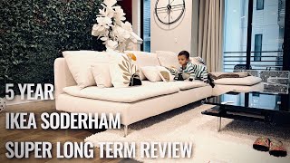 IKEA Söderhamn Sofa Review 5 YEAR SUPER LONG TERM [upl. by Aizan]