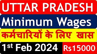 Uttar Pradesh Minimum Wage 2024  Minimum Wages in UP Feb 2024  Employee Salary Increased Feb 2024 [upl. by Mcilroy]