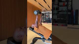 Incline DB press UpperChest InclinePress EfficientTraining StrengthBuilding FitnessGoal [upl. by Anoval]