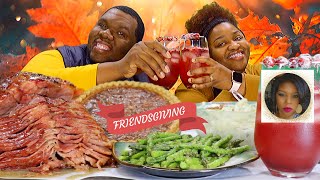 FRIENDSGIVING MUKBANG THANKSGIVING FEAST AND COLLAB WITH MUKBANG N THANGS [upl. by Assilana]