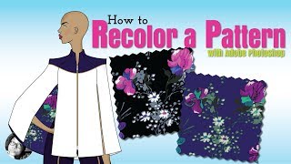 How to Recolor a Textile Pattern Design for Fashion in Photoshop [upl. by Eimmelc917]