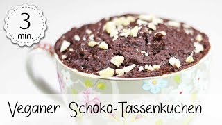 Veganer Schoko Tassenkuchen ohne Ei  Tassenkuchen selber machen Vegan  Vegane Rezepte [upl. by Ecinhoj]