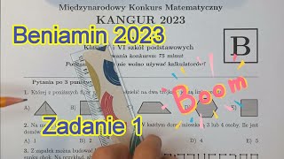 Beniamin 2023Zadanie 1 Kangur MatematycznyKlasy V i VIKlasa 5 i 6 [upl. by Nedaj]