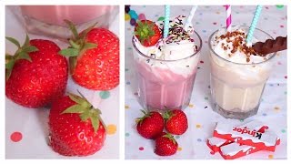 2 Recettes de Milkshake Kinder amp Fraise facile amp rapide [upl. by Orimar]