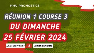 PRONOSTIC PMU QUINTÉ DIMANCHE 25 FEVRIER 2024 À AUTEUIL RÉUNION 1 COURSE 3 DU JOUR [upl. by Rosemonde]