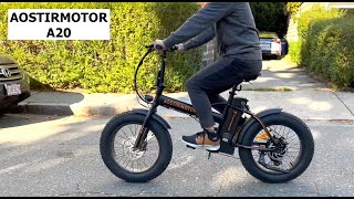 AOSTIRMOTOR A20 FatTire Folding Electric Bike Review [upl. by Aicemed]