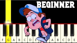 Gravity Falls Theme  Very Easy and Slow Piano tutorial [upl. by Yedarb]