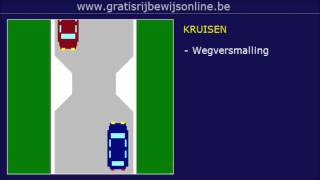 GRATIS RIJBEWIJS ONLINE 15 Rijbewijs B  RECHTS KRUISEN  EENRICHTINGSWEG [upl. by Littman]