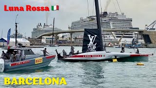 Luna Rossa Italy leaves Port for America’s Cup Round Robin in Barcelona Spain [upl. by Pellegrini]