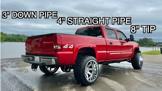 DOWN PIPE COMPLETES DURAMAX STRAIGHT PIPE SOUNDS AMAZING [upl. by Adkins]