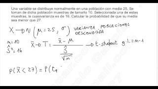 ESTADÍSTICA INFERENCIAL I EJERCICIO 5 DISTRIBUCIÓN MUESTRAL DE LA MEDIA [upl. by Naz]