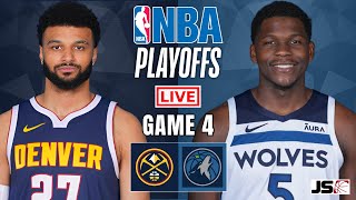 Denver Nuggets vs Minnesota Timberwolves Game 4  NBA Live Scoreboard [upl. by Doralin]