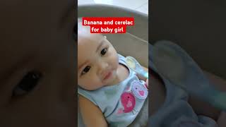 Banana and cerelac for baby girl shortvideo baby shortsfeed shorts short [upl. by Seldun778]