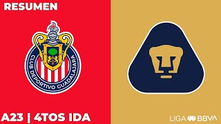 Resumen y Goles  Chivas vs Pumas  Liga BBVA MX  Apertura 2023  Cuartos de Final IDA [upl. by Ahsinotna]