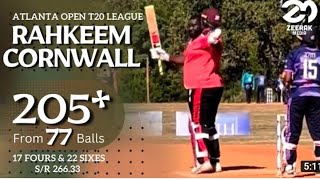 Rahkeem Cornwall 205 runs highlights in T20  Rahkeem Cornwall 205 runs full highlights [upl. by Seniag905]