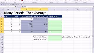 Excel Finance Class 95 Using Past Period Holding Returns to Estimate Future Returns Arithmetic Mean [upl. by Popelka]