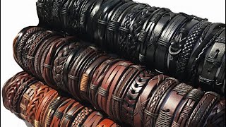 8 Leather Bracelet DIY  how to make leather bracelet  adjustable leather bracelets [upl. by Noakes776]