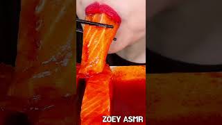 ASMR SPICY FIRE SALMON SASHIMI [upl. by Aerdnac641]