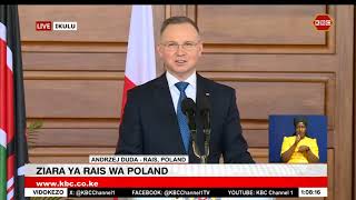 Polish President Andrzej Dudas full speech during his State Visit in Kenya [upl. by Nauqas]