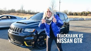 Worlds Most Powerful SUV Drag Race  Trackhawk Jeep [upl. by Aicelet968]