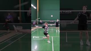 Badminton Trick Shots In Real Badminton Match badminton trickshots badmintontrickshot [upl. by Irah]