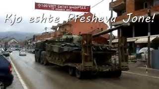 Xhandarmeria Serbe duke kaluar permes PRESHEVES me Tank [upl. by Durwin]