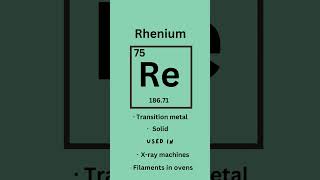 Rhenium  Elements series part seventy five🧪 science stem learning [upl. by Gord]