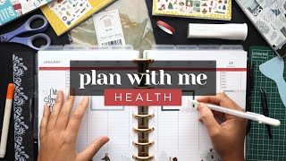 PLAN WITH ME  Health Lined Vertical Layout Weekly Setup in a Classic Happy Planner  Hello Winter [upl. by Yrak]