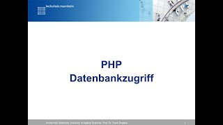 PHP Datenbankzugriff [upl. by Daisie500]