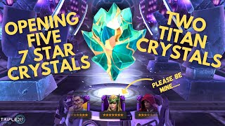 Opening Five 7 Star Basic Crystals and 2 Titan Crystals Can we get Enchantress [upl. by Elleined719]