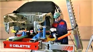 Celette frame machine and MZ jigs tutorial universal jig measuring system collision repair [upl. by Karoline346]