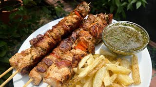 Como preparar unos Pinchos de Pollo con Chimichurri Casero [upl. by Iey689]