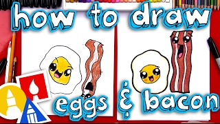 How To Draw Cute Eggs And Bacon [upl. by Alemahs]