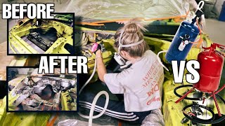 Removing C6 Corvette Fire Damage  Soda Blasting VS Media Blasting [upl. by Saideman]