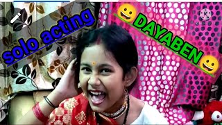 solo acting competition  acting of dayaben  Tarak Mehta ka ulta chasma  school level competition [upl. by Nnylyrehc]