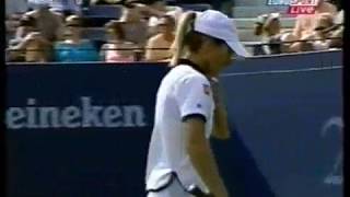 Serena Williams vs Justine Henin  2001 US Open R4 Highlights [upl. by Ddart]