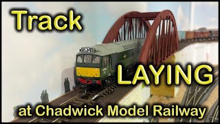 TRACK LAYING for the freight yard at Chadwick Model Railway  215 [upl. by Ahseekat295]