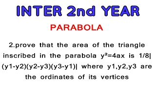 ParabolaMaths2BINTER 2nd YEARNanajiGonnabathula [upl. by Aynad]