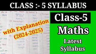 Class5 Maths latest syllabus 20242025  Maths syllabus for class5 cbse board [upl. by Baldridge976]