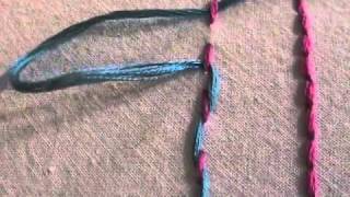 Embroidery How to Stitch a Threaded Backstitch or Running Stitch [upl. by Ahsied487]