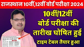 Rajasthan Board 10th12th Exam 2024 Kab Hogi  RBSE Board Exam Time Table 2024 Big News Today [upl. by Phoebe]