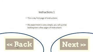 Instructions Sections with Back and Forward Buttons in PsychoPy [upl. by Etnuahc]