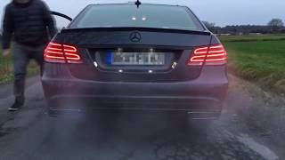 MercedesBenz W212 E500 E550 Biturbo M278 Sound Straight Pipe Schubabschaltung Pops n Bangs [upl. by Bertha459]