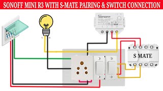 Sonoff Smate adding with Sonoff Mini R3 sub device setup wiring connection for Retro switch Part 5 [upl. by Layney598]