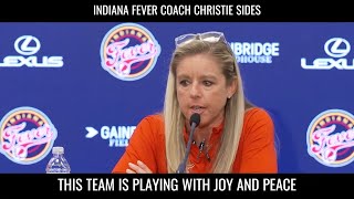 Indiana Fever Coach Likes Team Playing With Joy amp Peace indianafever [upl. by Dorri]