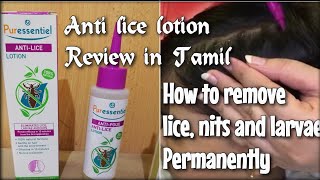 lice lotion review in tamil and how to apply  pure essential anti lice lotion  பேண் தொல்லை தீர்வு [upl. by Bourgeois219]