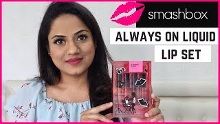 SMASHBOX Always On Liquid Lip Set Review amp Swatches [upl. by Ayekehs882]