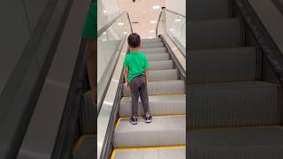 Cute baby🥰boarding the Escalator and stepping off thoughtfully🤪😂🤣 [upl. by Greenfield]