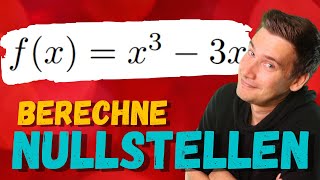 Berechne die NULLSTELLEN der KUBISCHEN FUNKTION  KURVENDISKUSSION Funktion dritten Grades [upl. by Jaco]